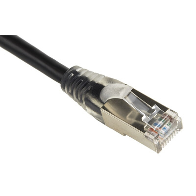 RS PRO Cat5e Male RJ45 to Male RJ45 Ethernet Cable, F/UTP, Black PVC Sheath, 5m