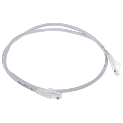 RS PRO Cat5e Male RJ45 to Male RJ45 Ethernet Cable, U/UTP, Grey PVC Sheath, 1m