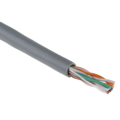 RS PRO Cat5e Ethernet Cable, U/UTP, Grey PVC Sheath, 305m