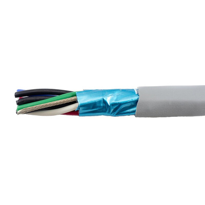 Alpha Wire Twisted Pair Data Cable, 4 Pairs, 0.09 mm², 8 Cores, 28 AWG, Screened, 30m, Grey Sheath