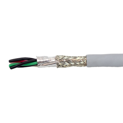 Alpha Wire Twisted Pair Data Cable, 3 Pairs, 0.09 mm², 6 Cores, 28 AWG, Screened, 30m, Grey Sheath