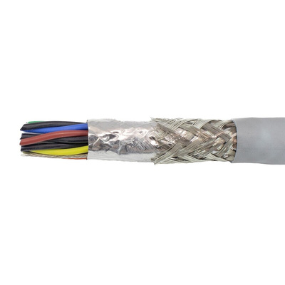 Alpha Wire Twisted Pair Data Cable, 8 Pairs, 0.24 mm², 16 Cores, 24 AWG, Screened, 30m, Grey Sheath