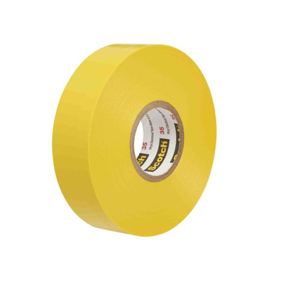 3M Scotch 35 Yellow PVC Electrical Tape, 19mm x 20m