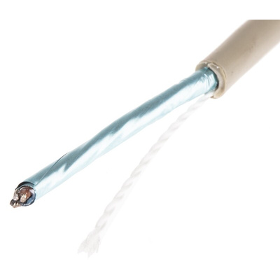 Alpha Wire Multicore Data Cable, 0.23 mm², 2 Cores, 24 AWG, Screened, 100m, Grey Sheath