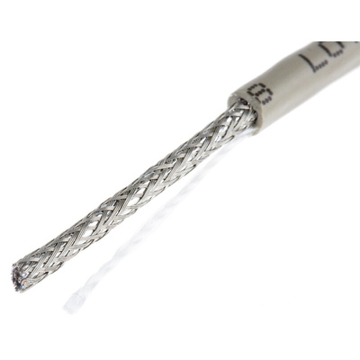 Alpha Wire Multicore Data Cable, 0.23 mm², 2 Cores, 24 AWG, Screened, 100m, Grey Sheath