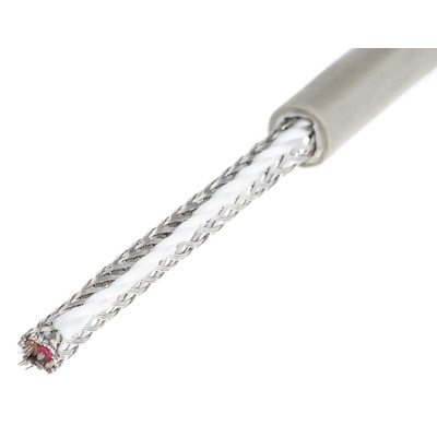 Alpha Wire Multicore Data Cable, 0.23 mm², 4 Cores, 24 AWG, Screened, 100m, Grey Sheath