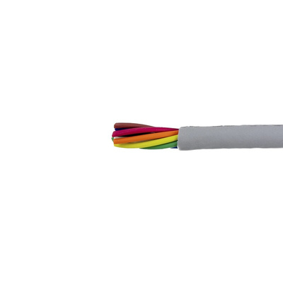Alpha Wire Multicore Data Cable, 0.23 mm², 8 Cores, 24 AWG, Unscreened, 100m, Grey Sheath