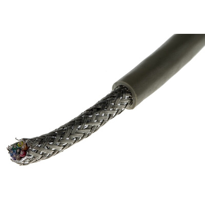Alpha Wire Multicore Data Cable, 0.23 mm², 8 Cores, 24 AWG, Screened, 100m, Grey Sheath