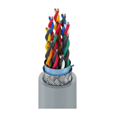 Belden Multicore Data Cable, 12 Pairs, 0.08 mm², 24 Cores, 28 AWG, Screened, 30m, Chrome Sheath