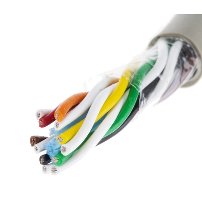Alpha Wire Multicore Data Cable, 6 Pairs, 0.23 mm², 12 Cores, 24 AWG, Unscreened, 100m, Grey Sheath