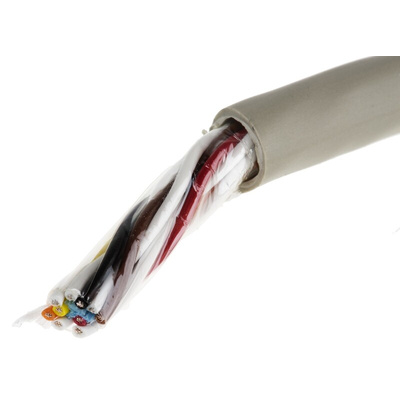 Alpha Wire Multicore Data Cable, 5 Pairs, 0.23 mm², 10 Cores, 24 AWG, Unscreened, 100m, Grey Sheath