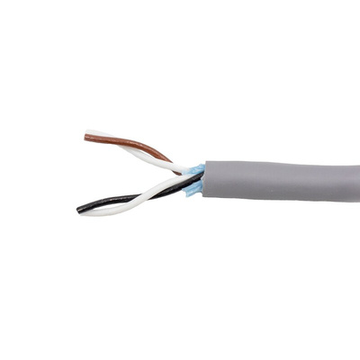 Alpha Wire Twisted Pair Data Cable, 3 Pairs, 0.81 mm², 6 Cores, 18 AWG, Unscreened, 305m, Grey Sheath