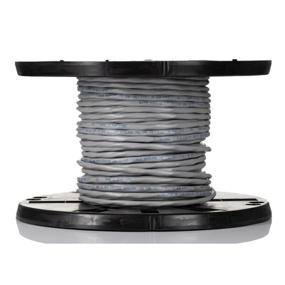 Alpha Wire Twisted Pair Data Cable, 2 Pairs, 0.35 mm², 4 Cores, 22 AWG, Screened, 30m, Grey Sheath