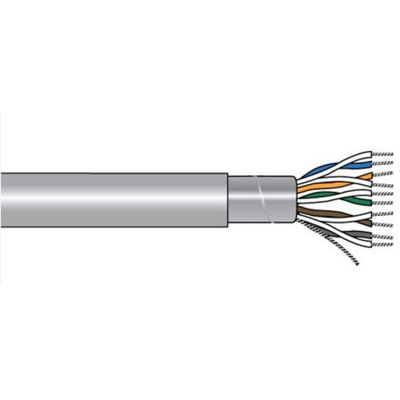 Alpha Wire Twisted Pair Data Cable, 19 Pairs, 0.23 mm², 38 Cores, 24 AWG, Screened, 305m, Grey Sheath