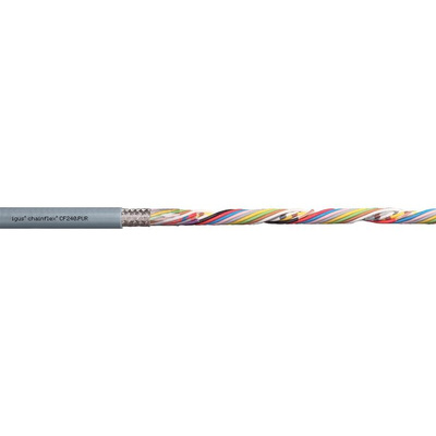 Igus Data Cable, 0.14 mm², 26 AWG, 100m, Window-Grey Sheath