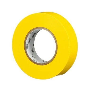 3M Temflex Yellow Vinyl Electrical Tape, 19mm x 20m
