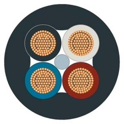 Siemens Multipair Cable, 1.5 mm², 4 Cores, 1000m, Black Sheath