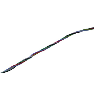 MICROWIRES Twisted Twisted Pair Cable, 0.13 mm2, 6 Cores, 26 AWG, Unscreened, 100m, Grey Sheath
