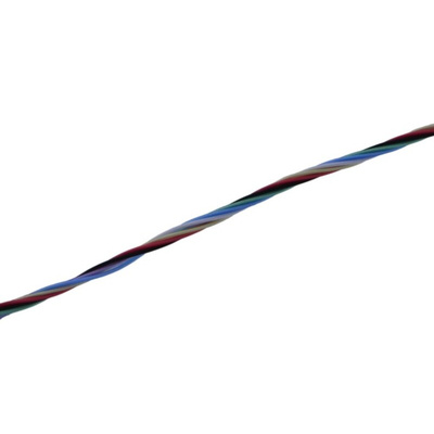 MICROWIRES Twisted Twisted Pair Cable, 0.08 mm2, 7 Cores, 28 AWG, Unscreened, 100m, Grey Sheath