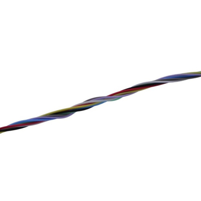 MICROWIRES Twisted Twisted Pair Cable, 0.08 mm2, 8 Cores, 28 AWG, Unscreened, 100m, Grey Sheath
