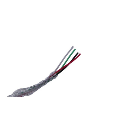 MICROWIRES Twisted Twisted Pair Cable, 0.08 mm2, 4 Cores, 28 AWG, Screened, 100m, Grey Sheath