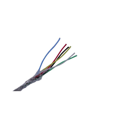 MICROWIRES Twisted Twisted Pair Cable, 0.13 mm2, 6 Cores, 26 AWG, Screened, 100m, Grey Sheath