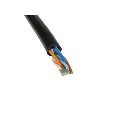 Twisted Pair Twisted Pair Cable, 24 AWG, Unscreened, 305m, Black Sheath