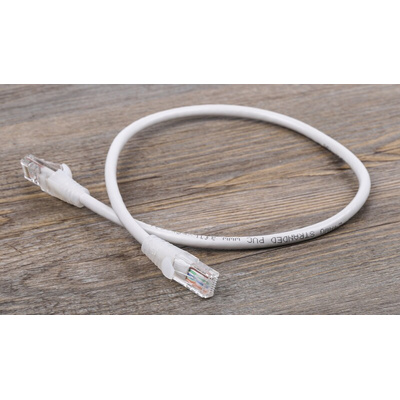 RS PRO Cat5e Male RJ45 to Male RJ45 Ethernet Cable, U/UTP, Grey PVC Sheath, 0.5m