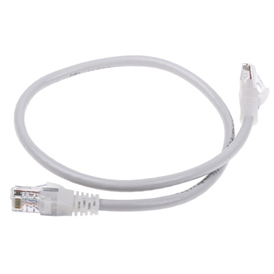 RS PRO Cat5e Male RJ45 to Male RJ45 Ethernet Cable, U/UTP, Grey PVC Sheath, 0.5m