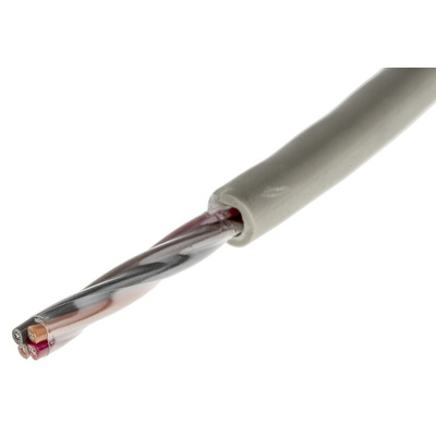 Alpha Wire Multicore Data Cable, 0.35 mm², 4 Cores, 22 AWG, Unscreened, 50m, Grey Sheath