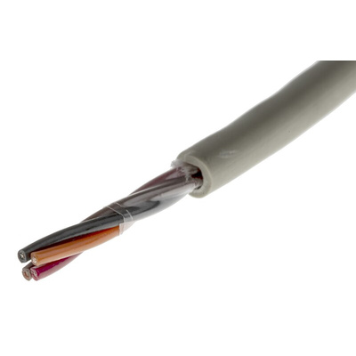 Alpha Wire Multicore Data Cable, 0.35 mm², 4 Cores, 22 AWG, Unscreened, 50m, Grey Sheath