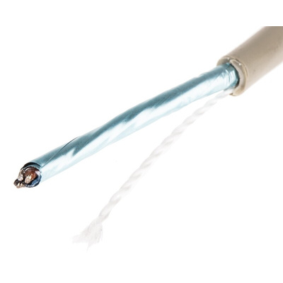 Alpha Wire Multicore Data Cable, 0.14 mm², 2 Cores, 26 AWG, Screened, 50m, Grey Sheath
