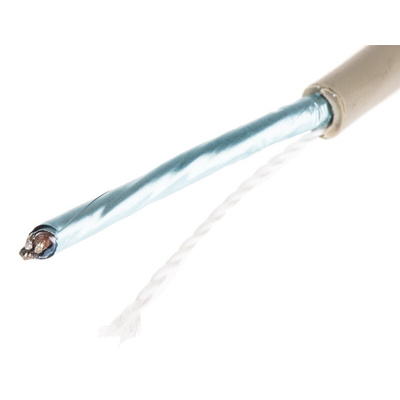 Alpha Wire Multicore Data Cable, 0.23 mm², 2 Cores, 24 AWG, Screened, 50m, Grey Sheath