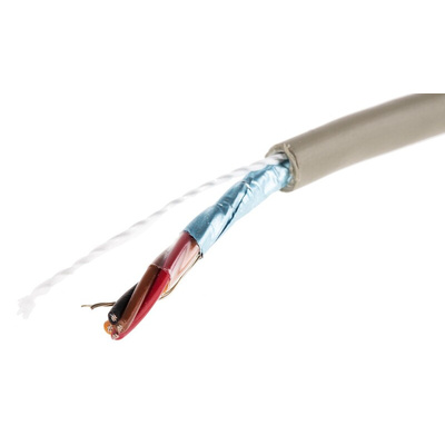 Alpha Wire Multicore Data Cable, 0.35 mm², 4 Cores, 22 AWG, Screened, 50m, Grey Sheath