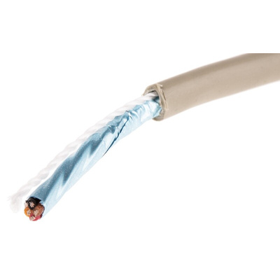 Alpha Wire Multicore Data Cable, 0.56 mm², 4 Cores, 20 AWG, Screened, 50m, Grey Sheath