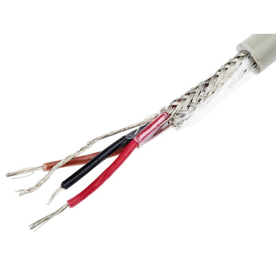 Alpha Wire Multicore Data Cable, 0.35 mm², 3 Cores, 22 AWG, Screened, 50m, Grey Sheath