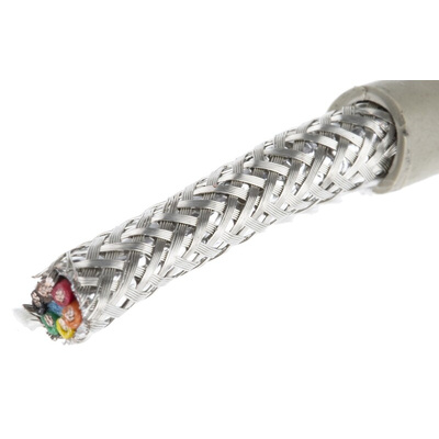 Alpha Wire Multicore Data Cable, 0.23 mm², 6 Cores, 24 AWG, Screened, 50m, Grey Sheath