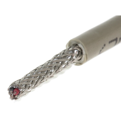Alpha Wire Multicore Data Cable, 0.35 mm², 3 Cores, 22 AWG, Screened, 50m, Grey Sheath