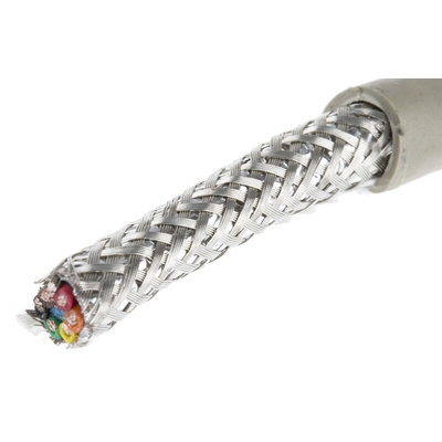 Alpha Wire Multicore Data Cable, 0.35 mm², 6 Cores, 22 AWG, Screened, 50m, Grey Sheath