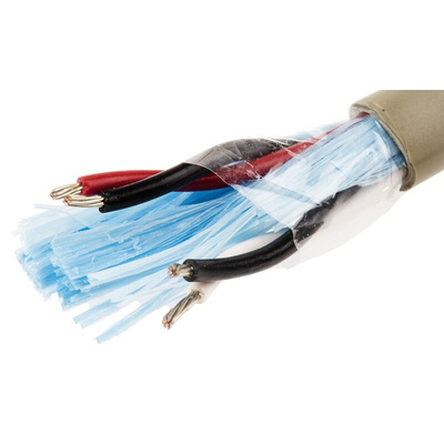 Alpha Wire Twisted Pair Data Cable, 2 Pairs, 0.81 mm², 4 Cores, 18 AWG, Unscreened, 50m, Grey Sheath