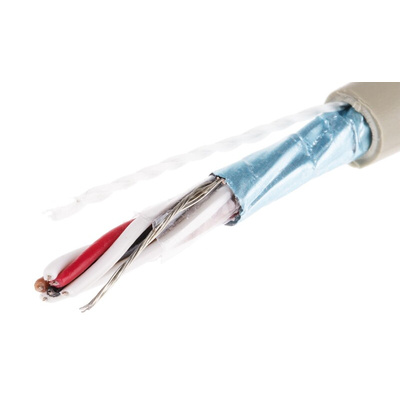 Alpha Wire Twisted Pair Data Cable, 3 Pairs, 0.09 mm², 6 Cores, 28 AWG, Screened, 50m, Grey Sheath
