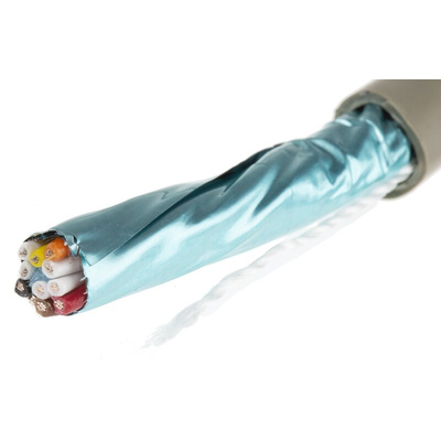 Alpha Wire Twisted Pair Data Cable, 5 Pairs, 0.23 mm², 10 Cores, 24 AWG, Screened, 50m, Grey Sheath