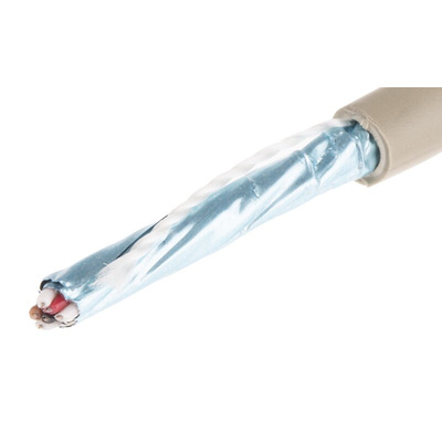 Alpha Wire Twisted Pair Data Cable, 3 Pairs, 0.23 mm², 6 Cores, 24 AWG, Screened, 50m, Grey Sheath