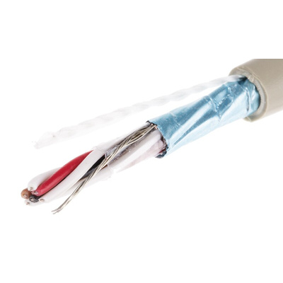 Alpha Wire Twisted Pair Data Cable, 3 Pairs, 0.23 mm², 6 Cores, 24 AWG, Screened, 50m, Grey Sheath