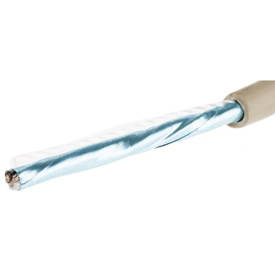 Alpha Wire Twisted Pair Data Cable, 1 Pairs, 0.35 mm², 2 Cores, 22 AWG, Screened, 50m, Grey Sheath