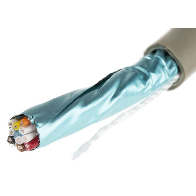 Alpha Wire Twisted Pair Data Cable, 5 Pairs, 0.35 mm², 10 Cores, 22 AWG, Screened, 50m, Grey Sheath