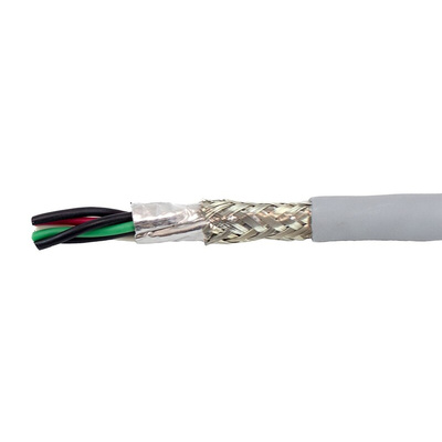 Alpha Wire Twisted Pair Data Cable, 3 Pairs, 0.241 mm², 6 Cores, 24 AWG, Screened, 30m, Grey Sheath