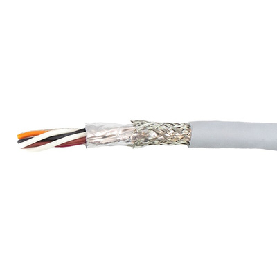 Alpha Wire Twisted Pair Data Cable, 4 Pairs, 0.241 mm², 8 Cores, 24 AWG, Screened, 30m, Grey Sheath