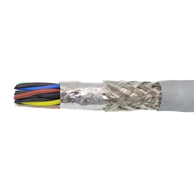 Alpha Wire Twisted Pair Data Cable, 9 Pairs, 0.382 mm², 18 Cores, 22 AWG, Screened, 30m, Grey Sheath