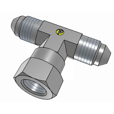 Parker Hydraulic Swivel Nut Tee UNF 7/16-20 Male to UNF 7/16-20 Female, 4S6MXS